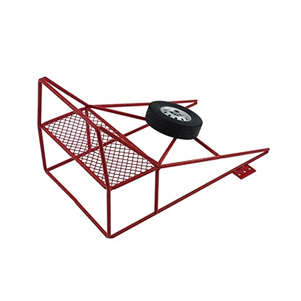 TECKEEN Cage arrière en métal avec pneu de secours résistant à lusure pour camions WPL D12 1/10 RC Camions RC Pneu de secou