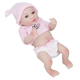 Poupée en Silicone Simulée de 11 Pouces, Membres Mobiles Souples et Imperméables Reborn Baby Dolls Newborn Baby Dolls Toy Typ