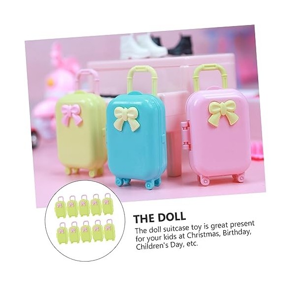 ibasenice 10 Pièces Mini Valise Poupées Miniatures Jeux en Plastique Mini Bébé Poupées Mini Boîte À Bagages Mini Poupée Valis