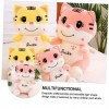 ABOOFAN 2 Pièces Jouets en Peluche Tigre Souriant Rose pour Bébés Oreillers en Peluche Décorations Lumineuses Peluche Animal 