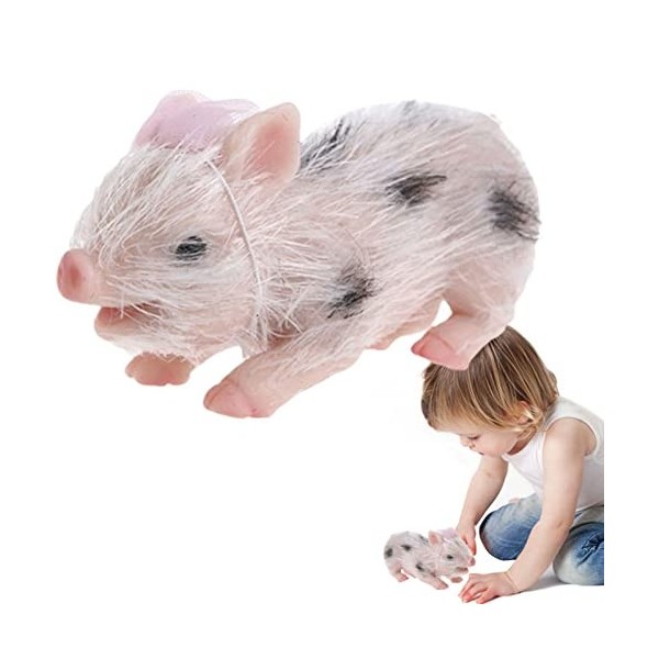 Gruwkue Porcinet | Porcelet en Silicone Haute Simulation,Mini poupée Cochon en Silicone Souple Simulation, Faux Animaux Compa