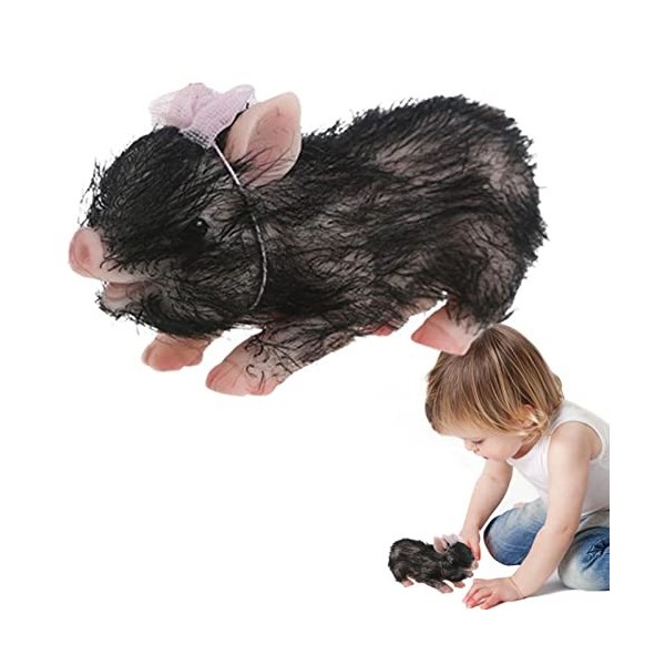 Gruwkue Porcinet | Porcelet en Silicone Haute Simulation,Mini poupée Cochon en Silicone Souple Simulation, Faux Animaux Compa