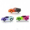 Micro Machines Starter Pack - Phase de couleur - Contient 3 véhicules, voitures de course aux couleurs fluo - Possibilité de 