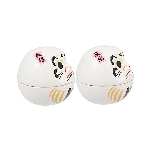 HOOTNEE 2 Pièces Gobelet du Dharma Poupée Porte-Bonheur Japonaise Décor De Tableau De Bord De Voiture Décor De Daruma Jeu De 