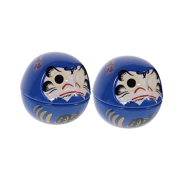 HOOTNEE 2 Pièces Gobelet du Dharma Poupée Porte-Bonheur Japonaise Décor De Tableau De Bord De Voiture Décor De Daruma Jeu De 