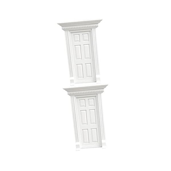 Alasum 2 Pièces Modèle De Porte Décor Blanc Décoration Maquette Mini-Porte Porte De Fée Miniature Enfant en Bois Poupée Blanc