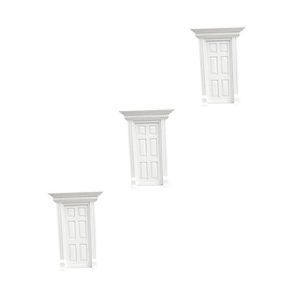 Alasum 2 Pièces Modèle De Porte Décor Blanc Décoration Maquette Mini-Porte Porte De Fée Miniature Enfant en Bois Poupée Blanc
