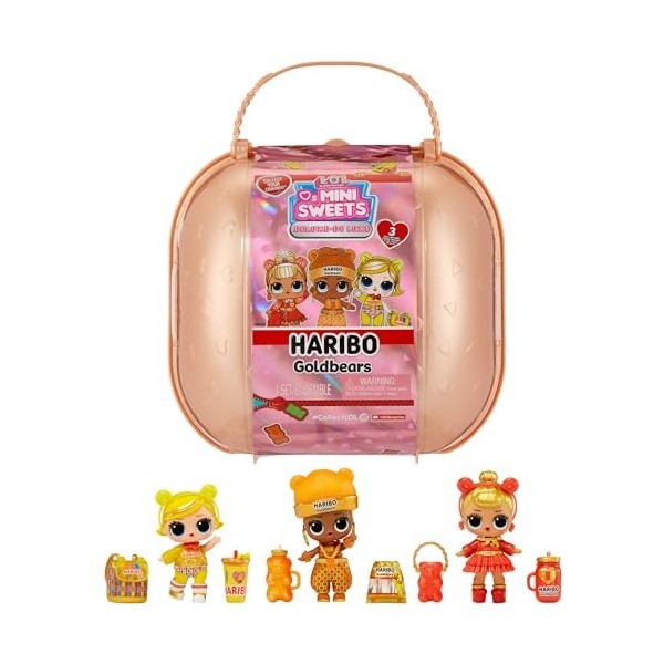 LOL Surprise Loves Mini Sweets Deluxe X Haribo - Goldbears - Comprend 3 Poupées sur Le Thème des Bonbons, des Accessoires Amu