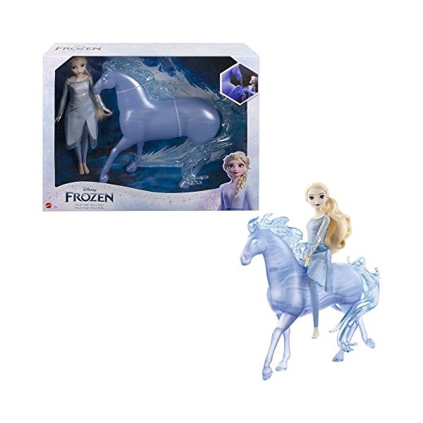 Disney La Reine des Neiges 2 Coffret Elsa et Nokk avec Poupée articulée Elsa et figurine cheval d’eau Nokk, Jouet Enfant, Dès