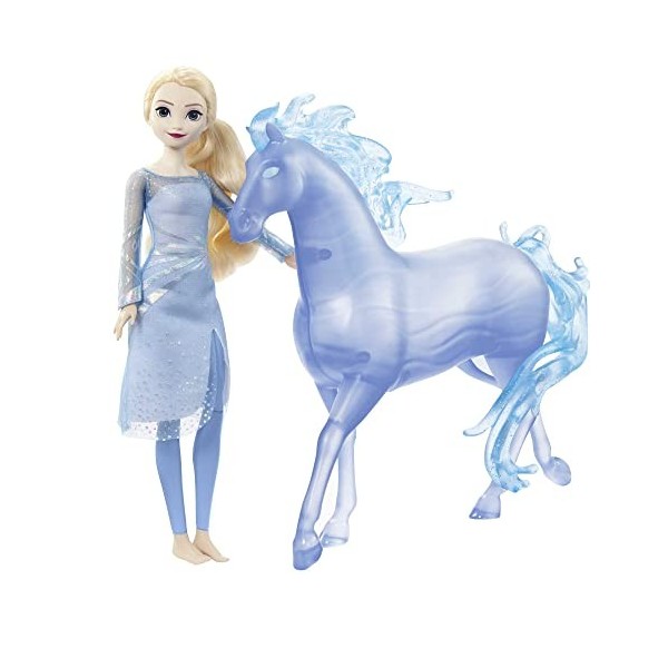 Disney La Reine des Neiges 2 Coffret Elsa et Nokk avec Poupée articulée Elsa et figurine cheval d’eau Nokk, Jouet Enfant, Dès