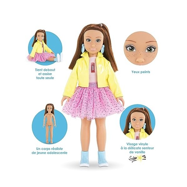 Corolle Girls - Coffret Zoé Fashion Week Londres, poupée mannequin, 4 accessoires, 28cm , dès 4 ans, 9000600180