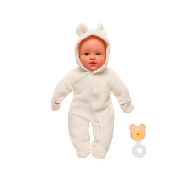 Festfun Poupée Bébé de 43cm Poupée Poupon Silicone Mignon avec Le Vêtement Petite Poupée Realistic Cadeau de Noël