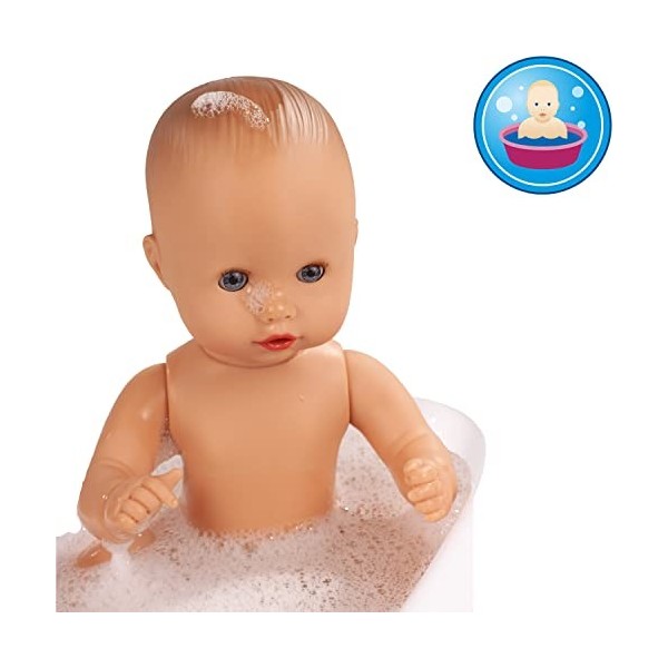 Götz 2153144 Sleepy Aquini to Dress - Poupée Fille - poupée de Bain de 33 cm aux Yeux Bleus dormants, sans Cheveux en Set de 