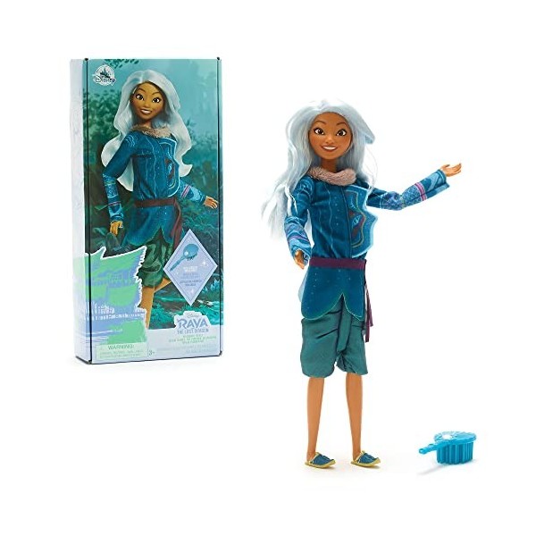 Disney Store Poupée pour Enfants Sisu Humain, Raya et Le Dernier Dragon 28 cm, avec Brosse, Pierre en Plastique et Chaussures