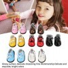 7 Paires De Chaussures de Poupée pour Fille, Chaussures De Poupée Mignonnes En Peluche Articulées En Cuir Brillant, Accessoir