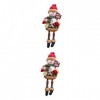 ibasenice 2 Pcs Père Noël Assis Bonhomme De Neige Renne Jouets Poupées Cadeaux De Noël Statue en Bois Décor De Vacances Étagè