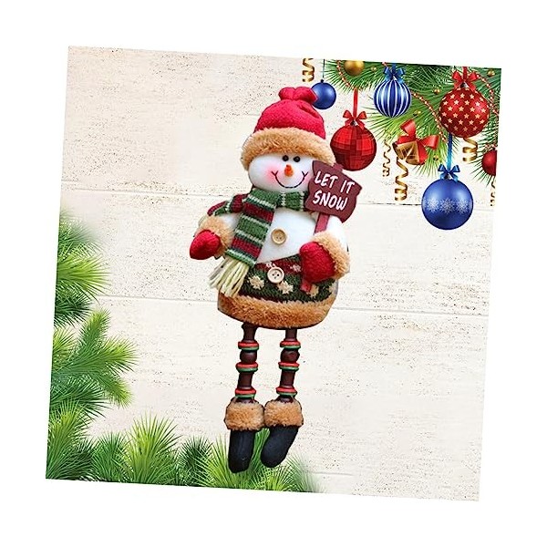 ibasenice 2 Pcs Père Noël Assis Bonhomme De Neige Renne Jouets Poupées Cadeaux De Noël Statue en Bois Décor De Vacances Étagè