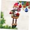 ibasenice 2 Pcs Père Noël Assis Bonhomme De Neige Renne Jouets Poupées Cadeaux De Noël Statue en Bois Décor De Vacances Étagè