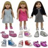 The New York Doll Collection 6 Paires Chaussures Multicolores - Fantaisie Sandales - Baskets - sadapte 18 Pouces / 46 cm Pou