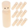 Toyvian 40 Pcs Poupée en Bois Peint Marionnette Ménage Enfant Bois