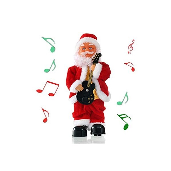 AYDQC SDHUA Père Noël, Père Noël Danser Chanter Jouer Tambour Poupée de Noël Musicale Mobile Figure à Piles Décoration, Cadea