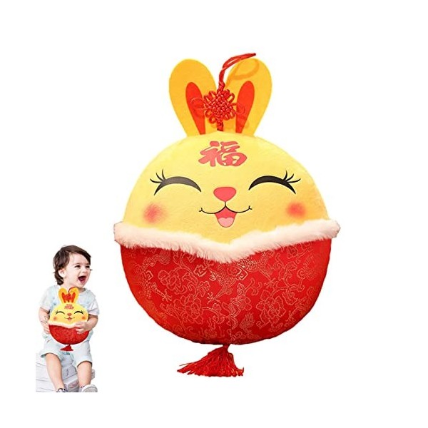 Poupée mascotte lapin |Doux 2023 Nouvel An Chinois Lapin en Peluche for la décoration, Lapin Mascotte Chinoise Lapin Chinois 