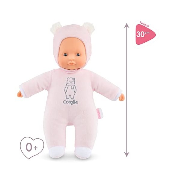 COROLLE - Mon Doudou Corolle - PtiCoeur Ours Rose - 30 cm - Des 9 mois