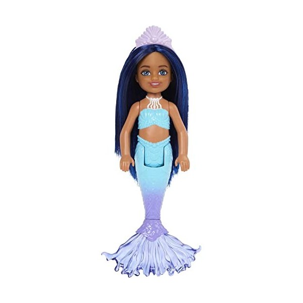 Barbie Mermaid Chelsea - HLC15 - Poupée articulée 15cm - Sirène avec Cheveux Bleu