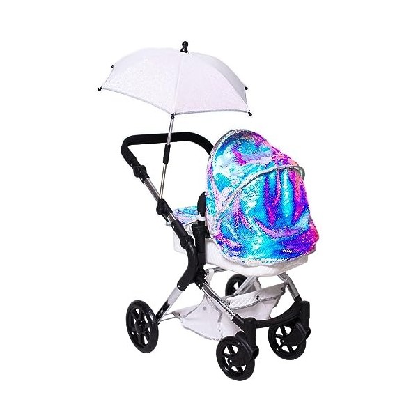 Roma- Variety, RDP-P-P, Blanc Scintillant, Polly Sparkle Dolls Pram Parasol