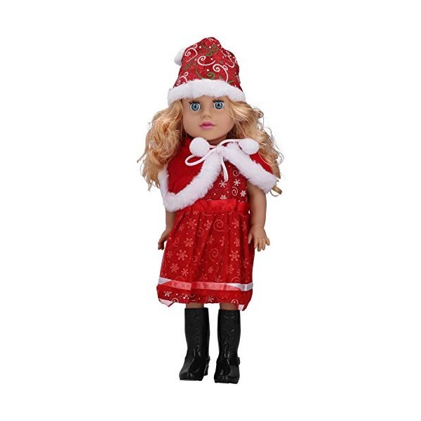 Alvinlite Ensemble de poupée de Noël avec des vêtements de Noël Chapeau Châle Accessoires Qualité Designs Poupée Mignon 19 Po