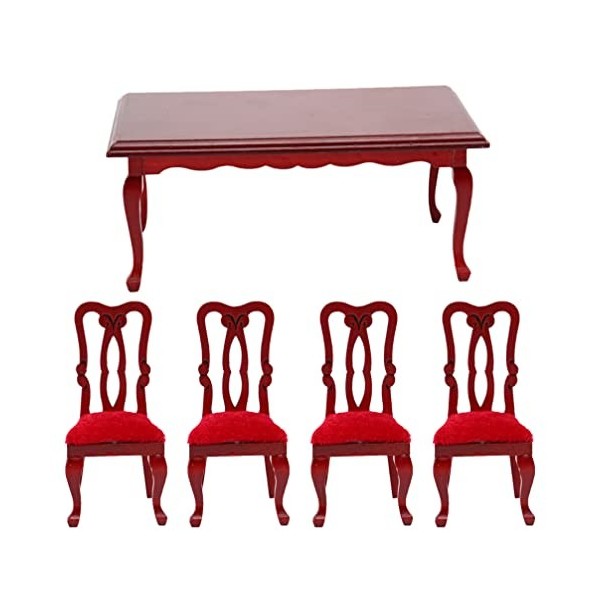 STOBOK Chaise Miniature 1/12 Échelle Miniatures Table de Table Et Chaise Set Table de Meuble de Poupée en Bois Et Chaise Acce