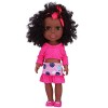 Vakitar 14in Reborn Baby Doll Africaine Fille Noire Poupée Réaliste Bébés Fille Enfant Cadeau Jouets, pour La Maison Rose Red