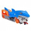 Hot Wheels City Requin Transporteur, camion qui avale les petites voitures et peut en contenir jusqu’à 5, un véhicule inclus,