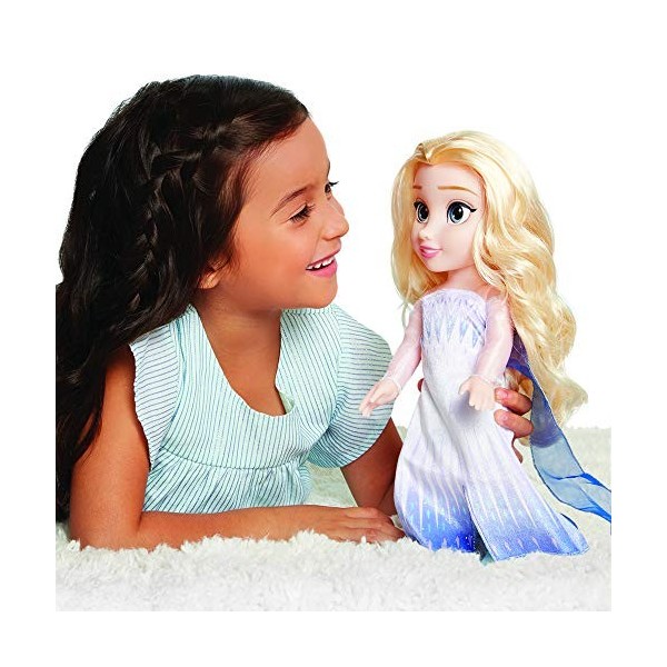 Jakks Poupée Elsa La Reine des Neiges 2 de Disney Tenue Épilogue, Chaussures et les Boucles dOreilles Incluses - Hauteur 35,