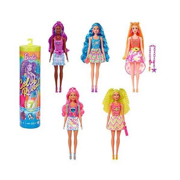 Mattel Série Color Reveal Poupée Barbie Multicolore 6 unités. Mod Sdos