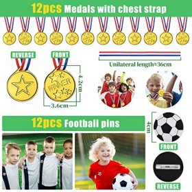 JOYBOY Football Pinata Anniversaire Garcon,140pcs Football Anniversaire Cadeau avec Ballon Football Porte Clés Medailles Brac