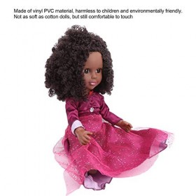 Zerodis 35 cm bébé Fille poupées, Simulation réaliste Peau Noire bébé poupée Fille tête dexplosion Infantile poupée Jouet Ca