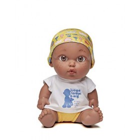 Juegaterapia | Poupée Pelón bébé | avec Une écharpe conçue par Leire avec Un imprimé de Princesses et de Princes | Jouet de S