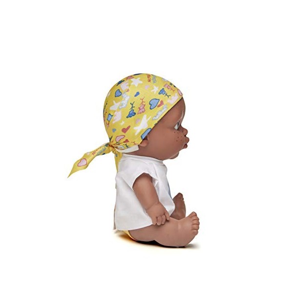 Juegaterapia | Poupée Pelón bébé | avec Une écharpe conçue par Leire avec Un imprimé de Princesses et de Princes | Jouet de S