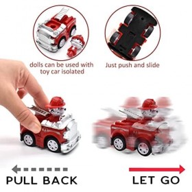 Miotlsy Véhicules pour Enfants Coffret de 7 Véhicules Die VEHICULE + Figurine Voiture Friction Push and Go pour Garçons et Fi