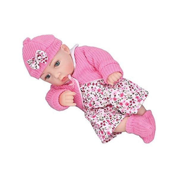 Poupée Bébé, 11 Pouces Silicone Nouveau-né Fille Poupées Réaliste Oeil Peint Bébé Fille Poupée Cadeau Cadeau pour Les Enfants