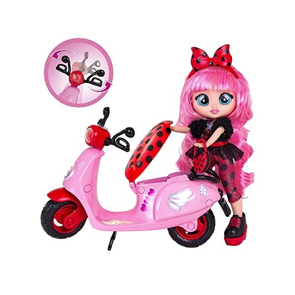 BFF BY CRY BABIES Ladys Scooter - Playset dolls La poupée mannequin BFF, Lady, avec son scooter et 10 accessoires- Jouet Cad