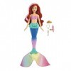 Disney Princess Jouet Aquatique Poupée Ariel La Petite Sirène Nageuse Et Figurine Hippocampe, Avec Cheveux Et Queue De Sirène