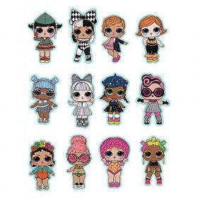 L.O.L. Surprise- Light Glitter Boule 8 Dont 1 poupée pailletée 8cm, phosphorescente, Lampe lumière Noir, Modèles aléatoires à