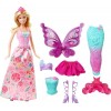 Barbie Dreamtopia poupée Papillons coffret 3-en-1 blonde avec trois tenues roses de princesse, Sirène et fée, Jouet pour enfa