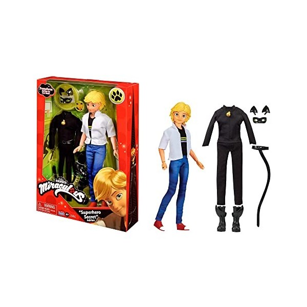 Miraculous: Tales of Ladybug and Cat Noir Adrien to Cat Noir Secret Superhero Fashion Doll with Accessories, 50358