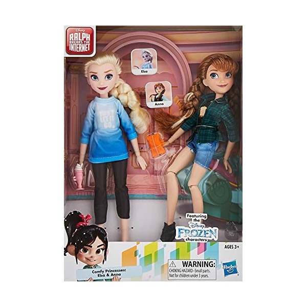 Disney Princess Ralph Breaks The Internet Movie Dolls, Elsa & Anna Dolls with Comfy Clothes & Accessories