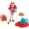 Enchantimals Coffret Plage, Mini-poupée Cameo Crabe et Figurines Animales Chela et Courtney avec accessoires aquatiques, joue