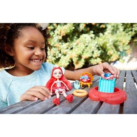 Enchantimals Coffret Plage, Mini-poupée Cameo Crabe et Figurines Animales Chela et Courtney avec accessoires aquatiques, joue