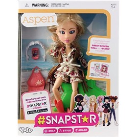 BANDAI YL30262 SnapStar - Mannequin 23 cm - Aspen - Poupée personnalisée avec Perruque et Application Gratuite pour créer et 